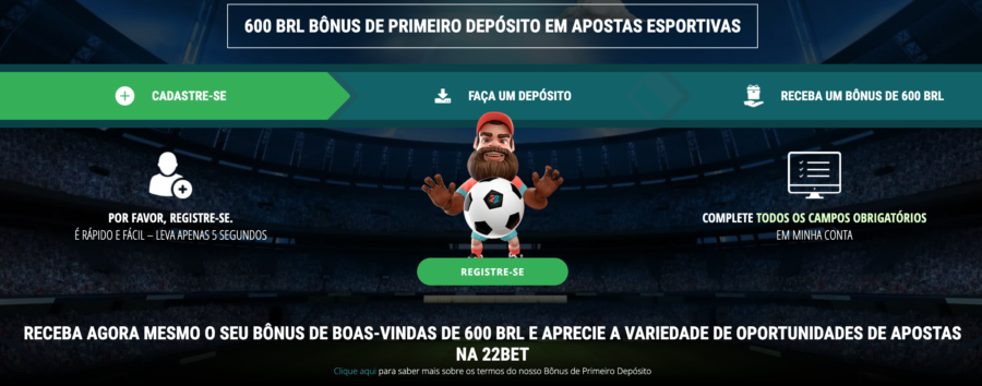 Welcome bonus for 22Bet